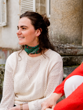 Charger l'image dans la galerie, Le petit foulard Vivre d'amour vert