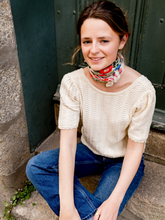 Charger l'image dans la galerie, Le petit foulard Liseron - frise rose