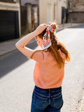 Charger l'image dans la galerie, Le petit foulard Liseron - frise bleue