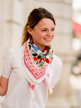 Charger l'image dans la galerie, Le grand foulard Liseron - frise rose
