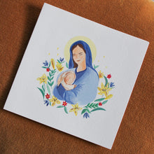 Charger l'image dans la galerie, Carte de voeux double-Noël - Vierge à l'enfant