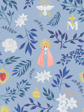 Charger l'image dans la galerie, Le petit lange imprimé Marie bleu ciel