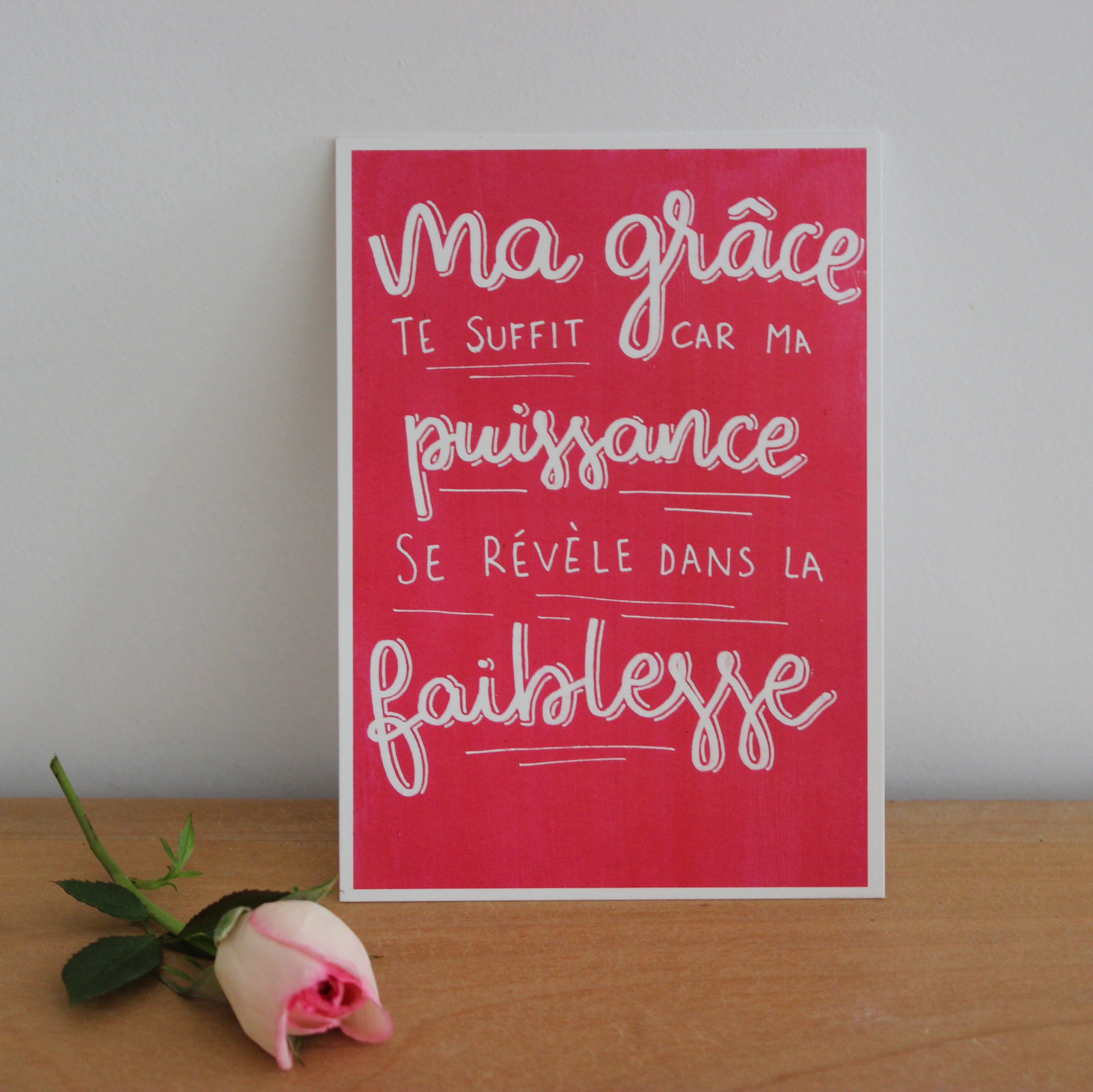 Carte verset Ma grâce te suffit Corinthien 129 Caladia