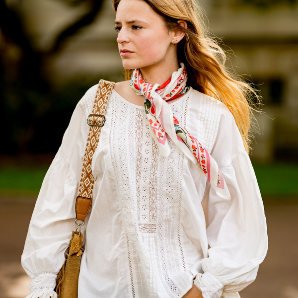Le petit foulard Liseron - frise rose
