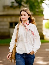 Charger l'image dans la galerie, Le petit foulard Liseron - frise rose
