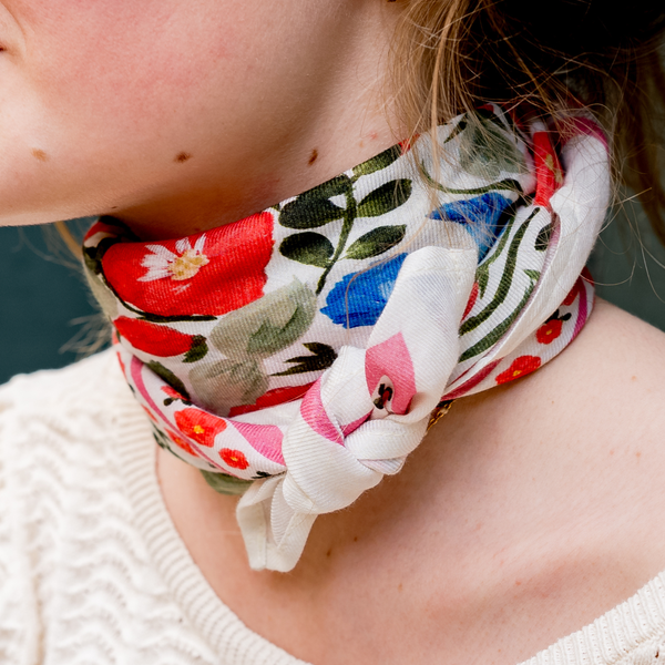 Le petit foulard Liseron - frise rose