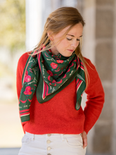 Charger l'image dans la galerie, Le grand foulard Vivre d'amour vert
