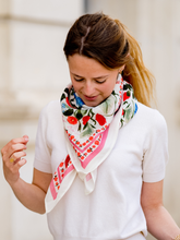 Charger l'image dans la galerie, Le grand foulard Liseron - frise rose
