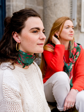 Charger l'image dans la galerie, Le petit foulard Vivre d'amour vert
