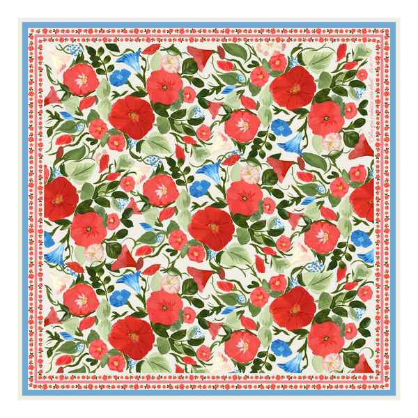 Le petit foulard Liseron - frise bleue