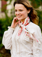Charger l'image dans la galerie, Le petit foulard Liseron - frise rose
