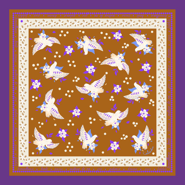 Le petit Foulard Ancolie caramel