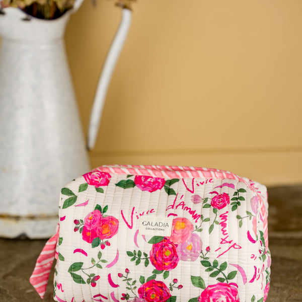 Trousse de toilette Vivre d'amour écru