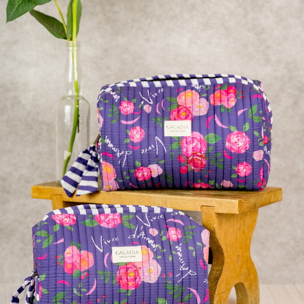 Trousse de toilette Vivre d'amour violet