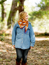 Charger l&#39;image dans la galerie, Le grand foulard Ancolie caramel

