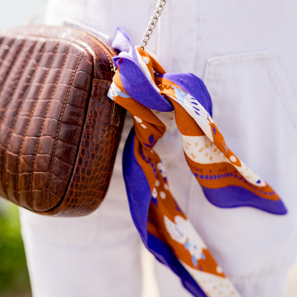 Le petit Foulard Ancolie caramel
