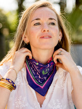 Charger l&#39;image dans la galerie, Le petit foulard Vivre d&#39;amour violet
