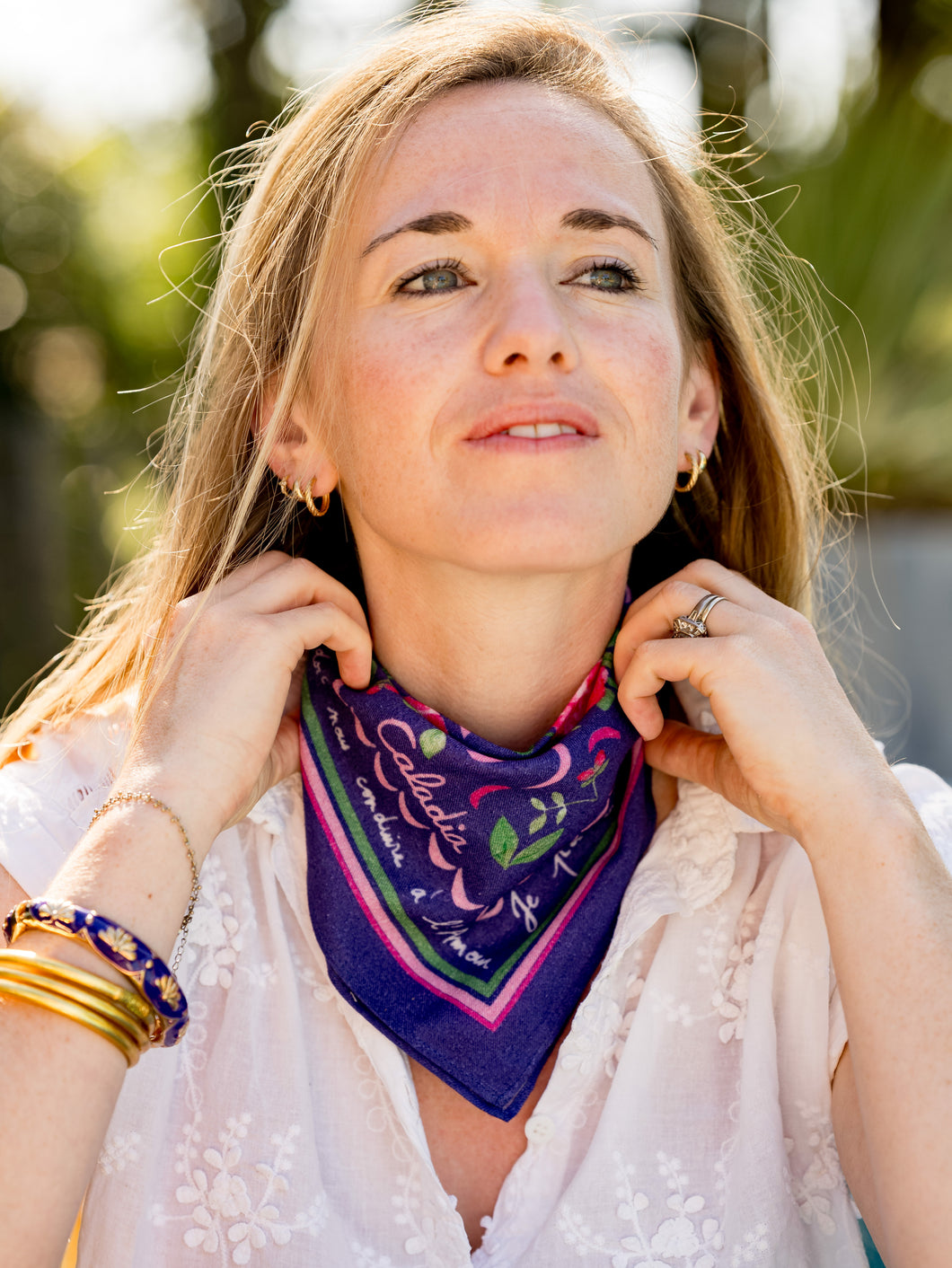 Le petit foulard Vivre d'amour violet