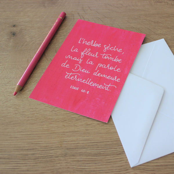 Carte verset Isaïe 40:8