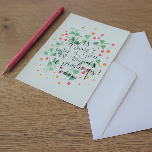 Carte le printemps du Saint curé d'Ars