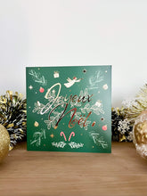 Charger l'image dans la galerie, Carte double Joyeux Noël fond vert et dorure
