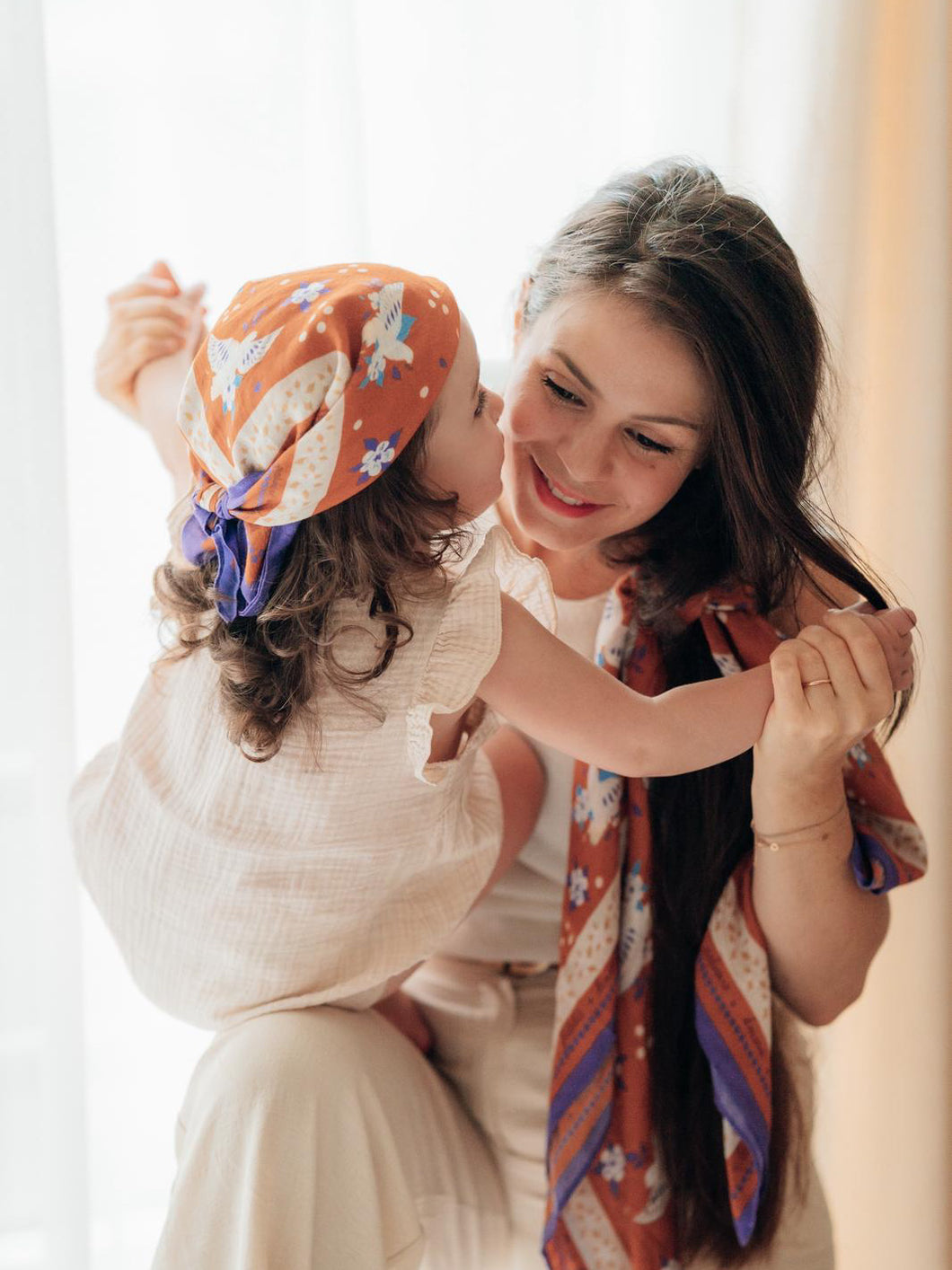 Le petit Foulard Ancolie caramel