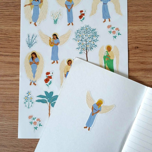 Planche de 21 stickers religieux Anges