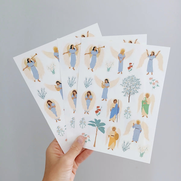 Planche de 21 stickers religieux Anges