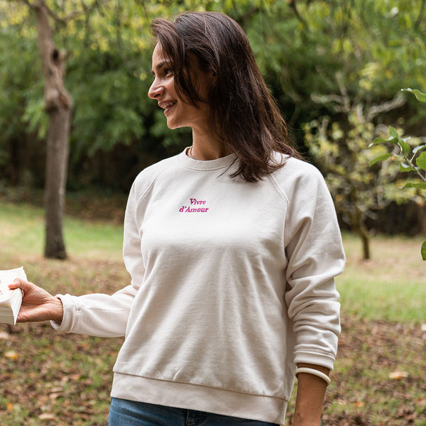 Le Sweat Thérèse écru sans manche brodée