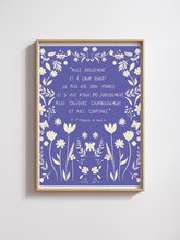 Charger l'image dans la galerie, Affiche Citation St François de Sales - bleu/violet
