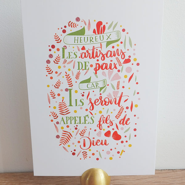 Carte Béatitude : les artisans de paix