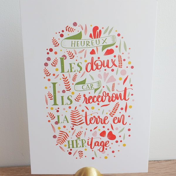 Carte Béatitude : heureux les doux