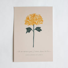 Charger l&#39;image dans la galerie, Petite affiche Toussaint Chrysanthème jaune
