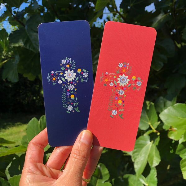 Signet Croix de Passiflore-marine