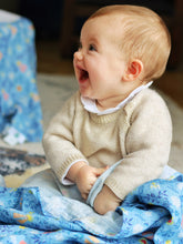 Charger l&#39;image dans la galerie, Le maxi lange imprimé Marie bleu ciel
