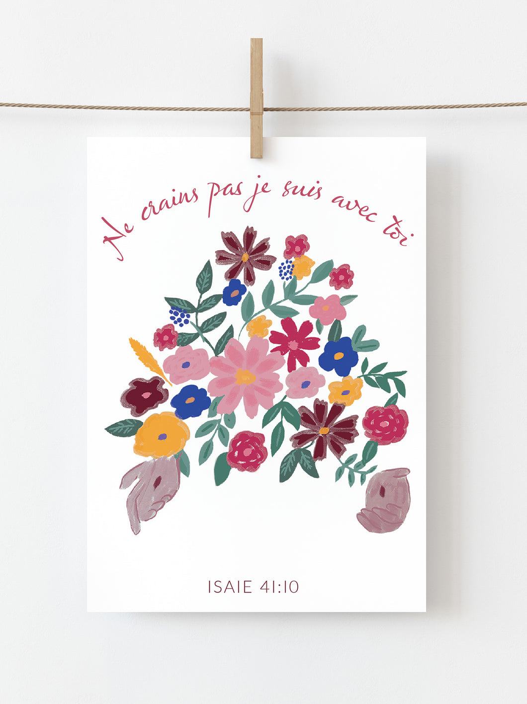 Carte « ne crains pas, je suis avec toi » Isaie 41:10