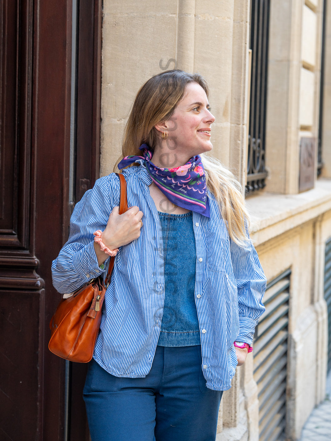 Le petit foulard Vivre d'amour violet
