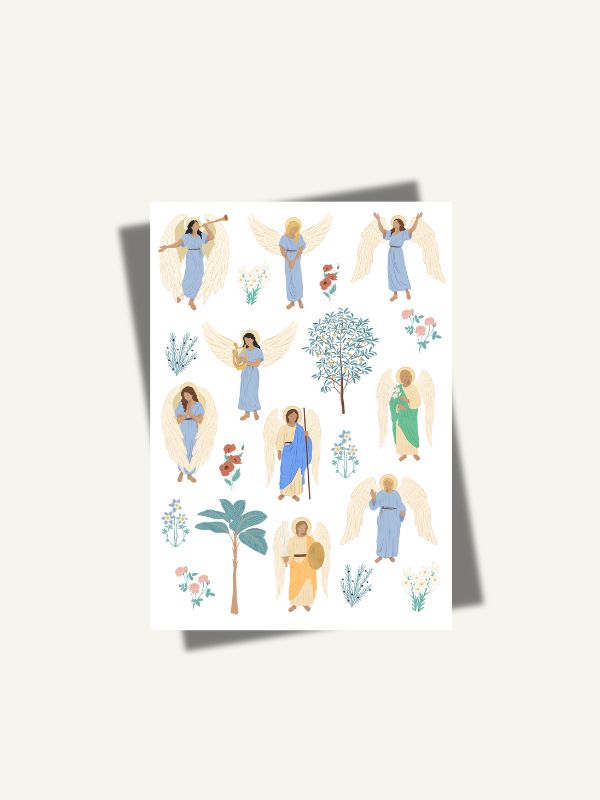 Planche de 21 stickers religieux Anges