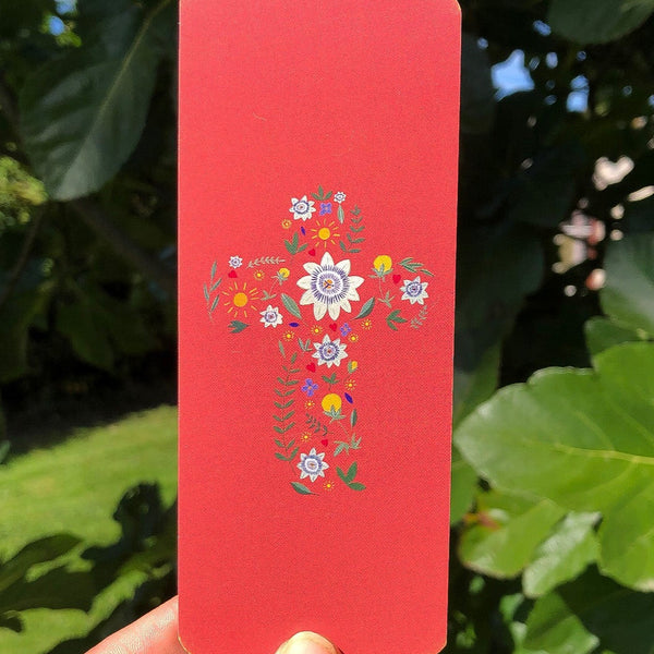 Signet Croix de Passiflore-rose terracota