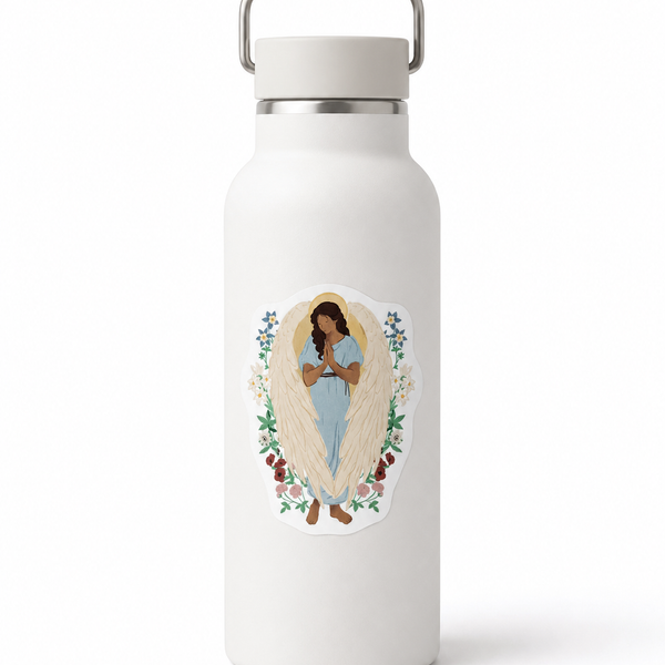 Sticker Ange gardien fleuri