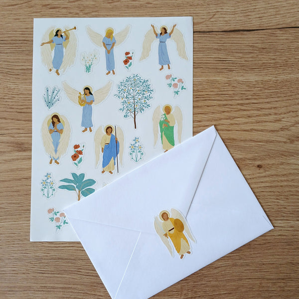 Planche de 21 stickers religieux Anges