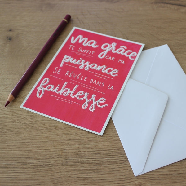 Carte verset Ma grâce te suffit - Corinthien 12:9